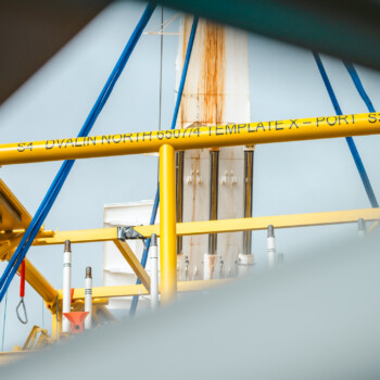 The Subsea Template for Dvalin North ready to be loaded onto the vessel for transportation to the Dvalin North field. The Subsea Template for Dvalin North ready to be loaded onto the vessel for transportation to the Dvalin North field.